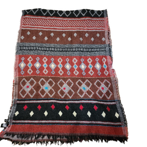 GK Embroidered ,  Handmade wool scarf / shawl